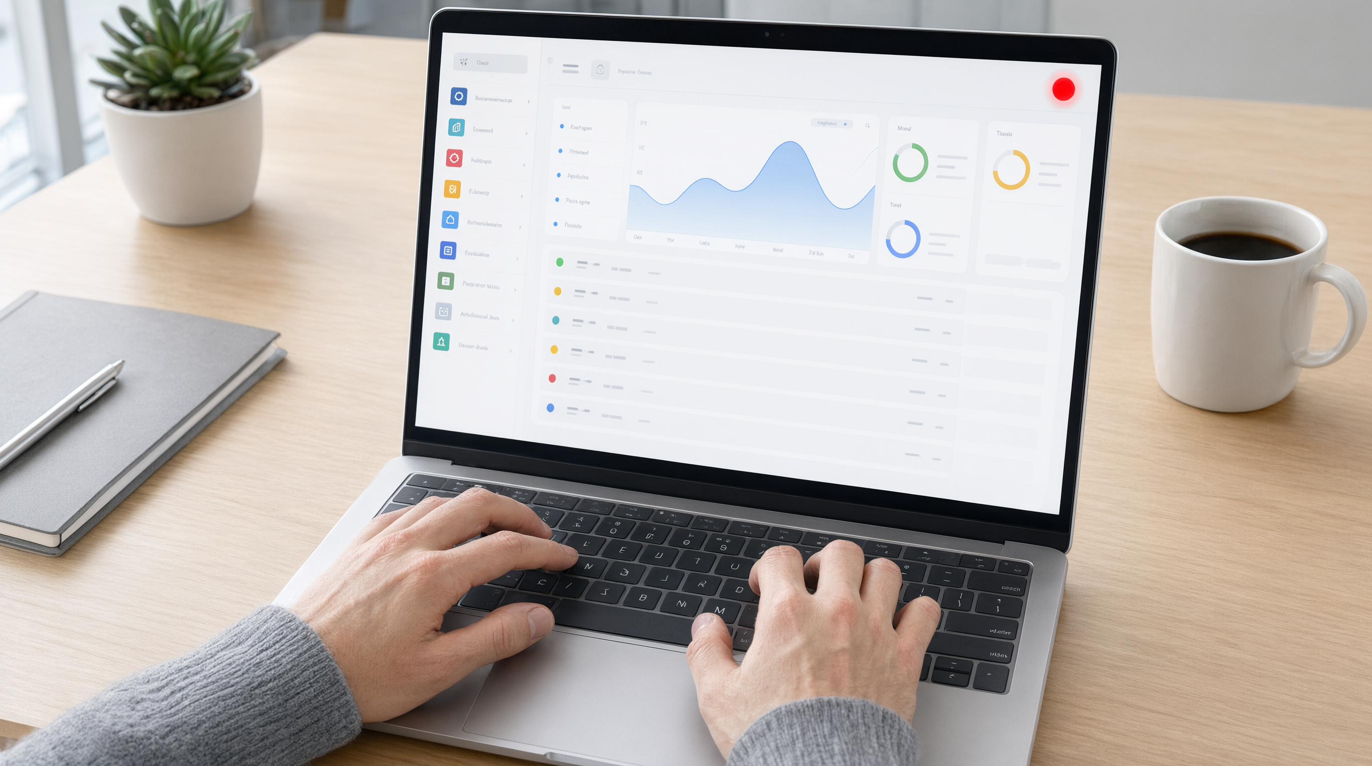 Support agent hands on a laptop with a recording indicator on screen, capturing a fix video walkthrough.
