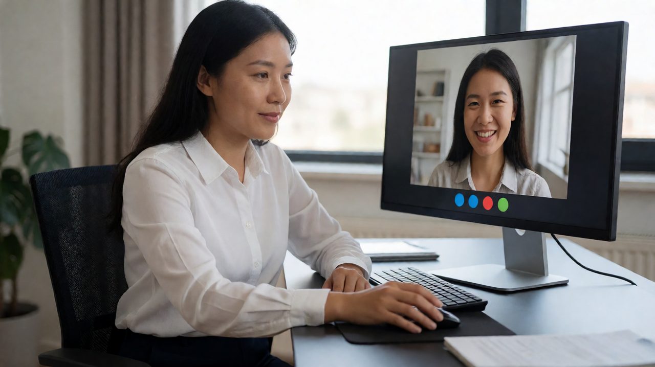 A support agent reviews a customer's screen recording in a video call to verify a fix before closing the ticket.